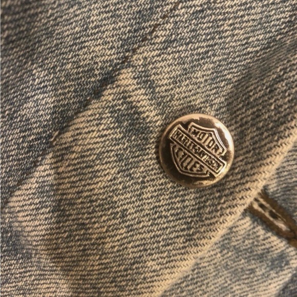 Harley-Davidson American Legend Denim Vest Mens M Made In Canada Bar Patch - Picture 6 of 6